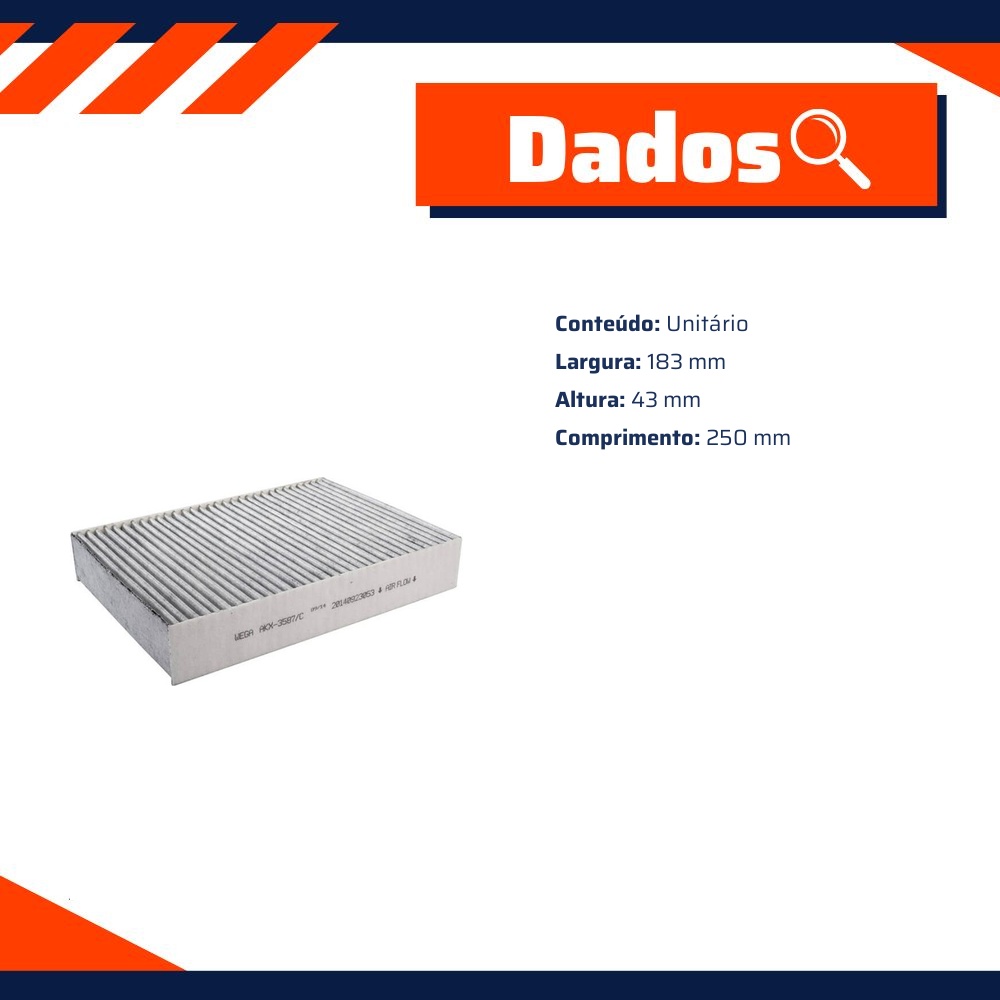 Filtro de Ar da Cabine com Carvão Ativado para Jaguar S-TYPE - Wega - AKX-3587/C