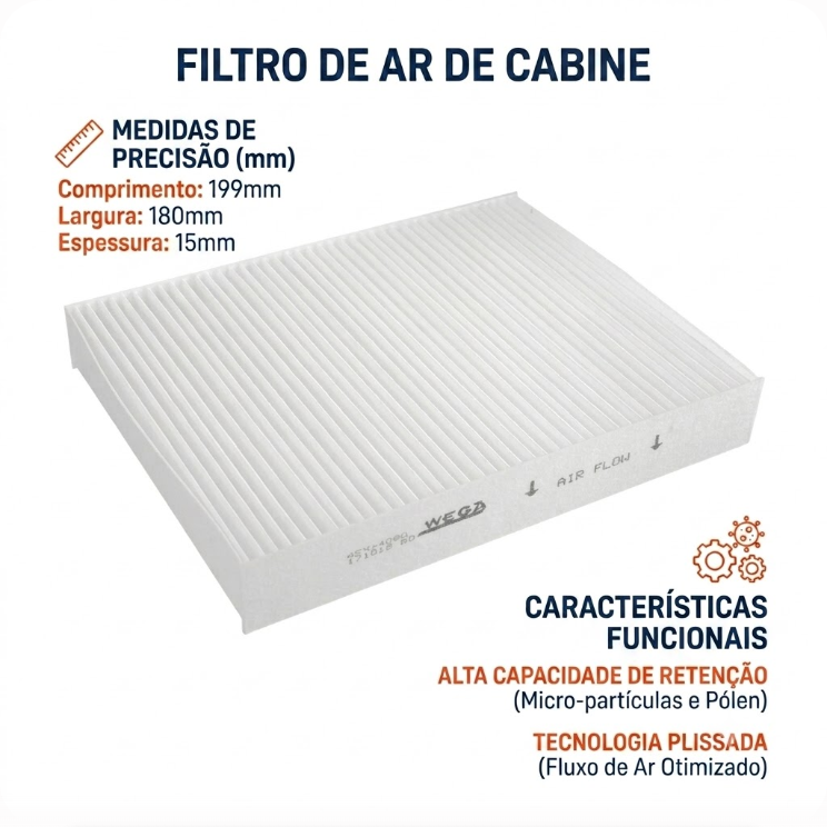 FIltro de Ar Condicionado Cabine - Wega - AKX-4080