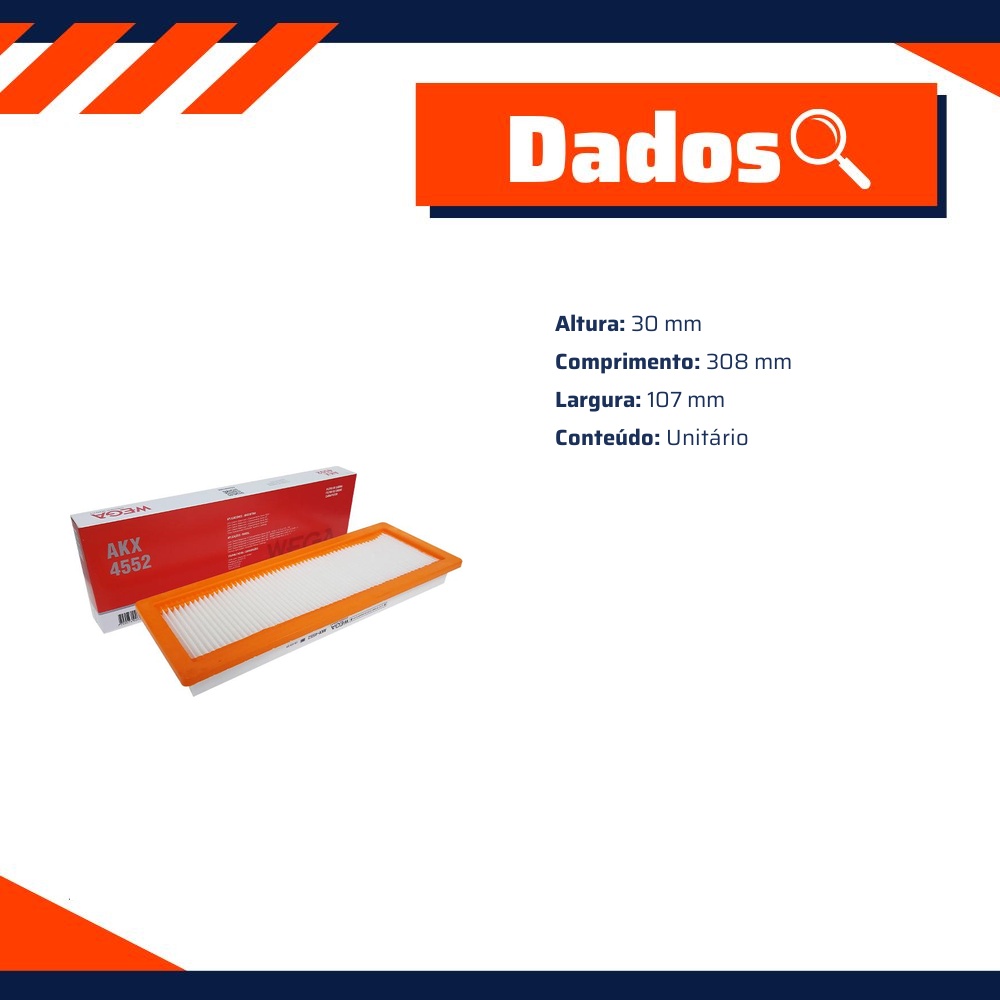 FIltro de Ar Condicionado Cabine - Wega - AKX-4552