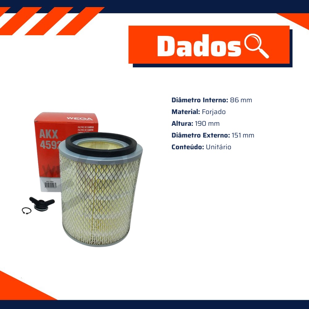 FIltro de Ar Condicionado Cabine - Wega - AKX-4592