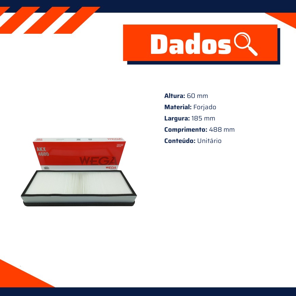 FIltro de Ar Condicionado Cabine - Wega - AKX-4600