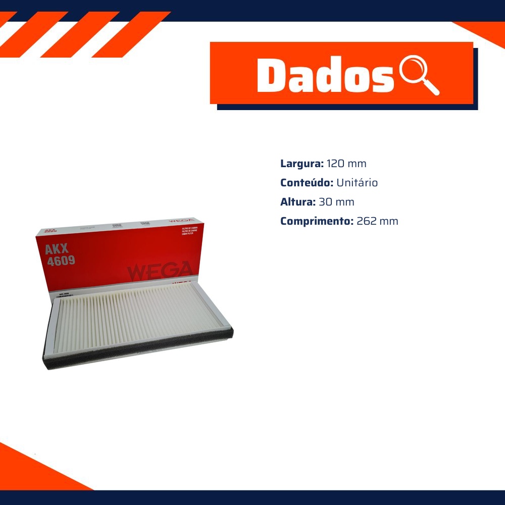 FIltro de Ar Condicionado Cabine - Wega - AKX-4609
