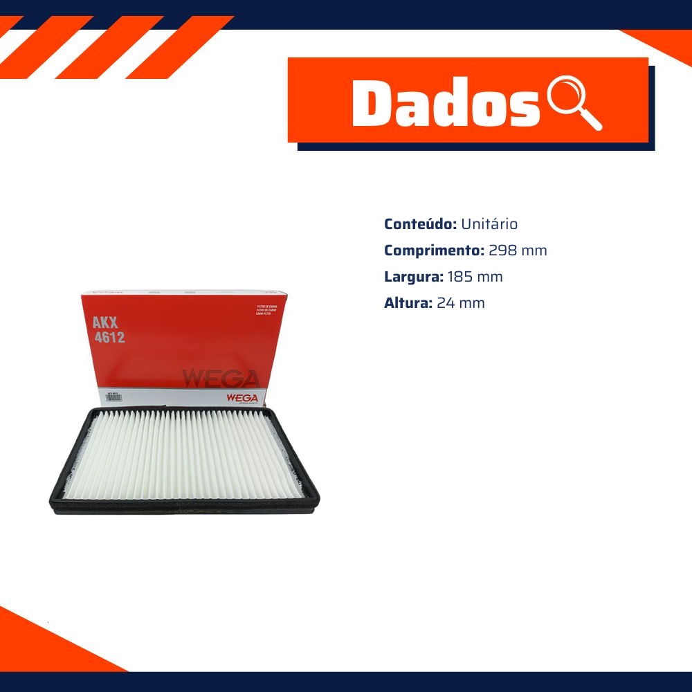 FIltro de Ar Condicionado Cabine - Wega - AKX-4612
