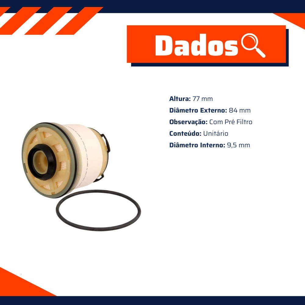 Filtro de Combustível para Ford Ranger - Wega - FCD-0785