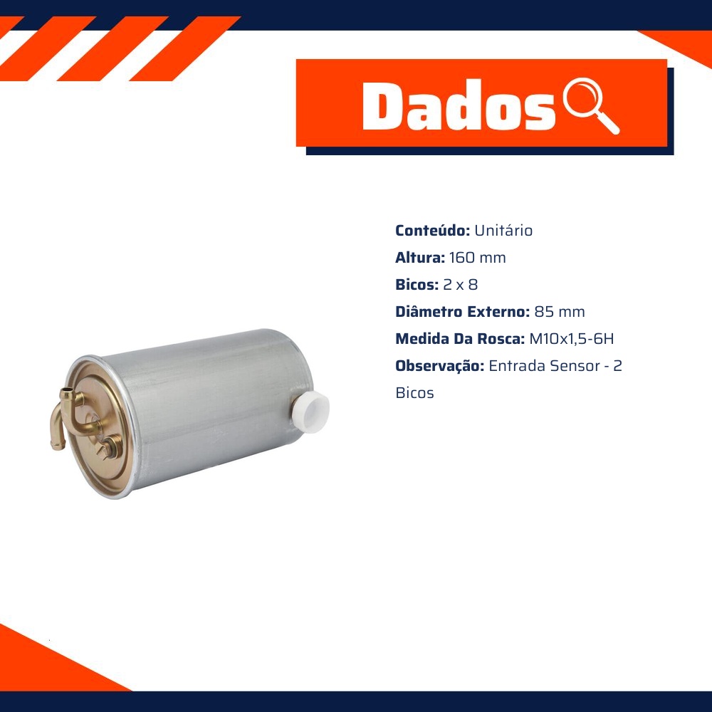 Filtro de Combustível com Dreno para Ford Ranger - Wega - FCD-2062