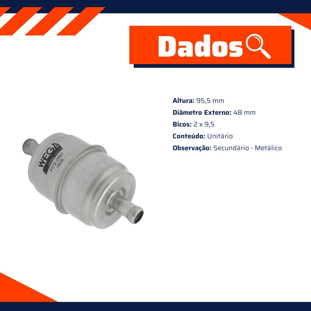 Filtro de Combustível para Ford F-4000 - Wega - FCD-2091