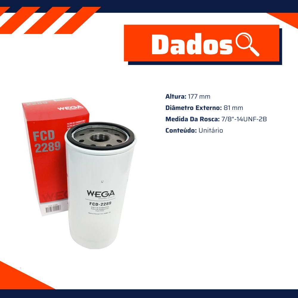 Filtro de Combustível - Wega - FCD-2289