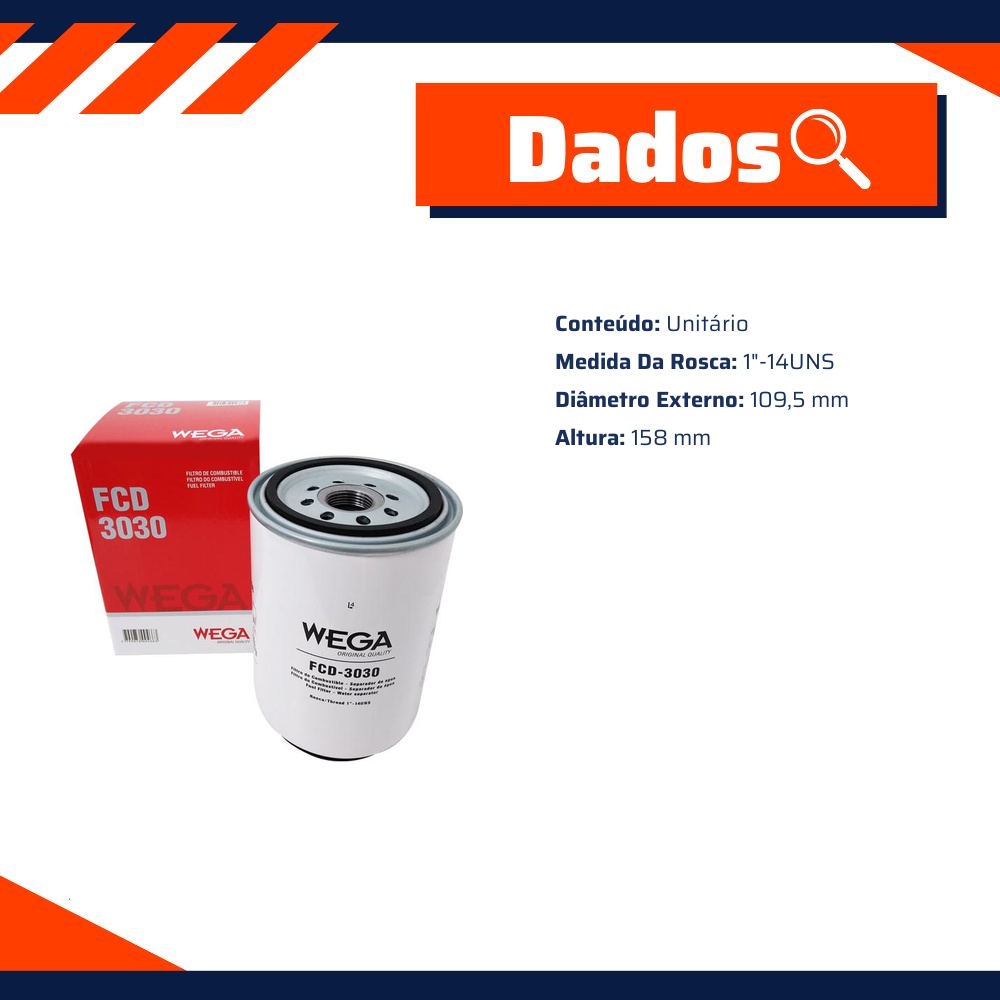 Filtro de Combustível para Hyundai Hr - Wega - FCD-3030