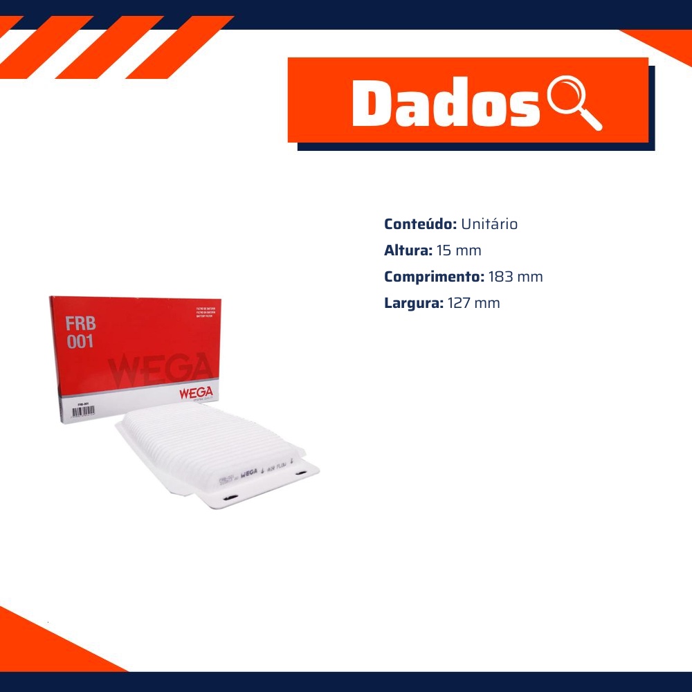 Filtro de Ar da Bateria para Toyota Prius - Wega - FRB-001