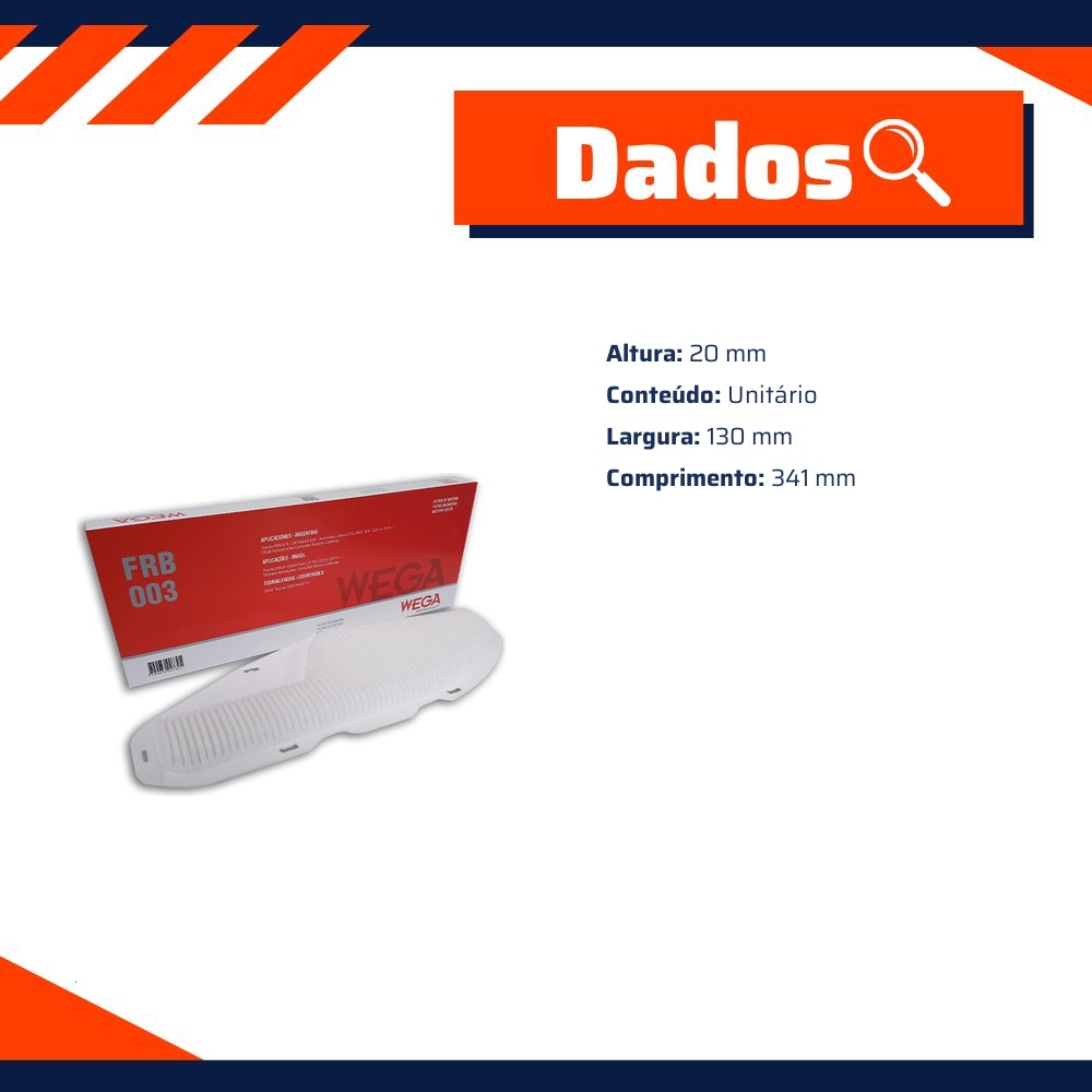 Filtro de Ar da Bateria para Toyota RAV4 - Wega - FRB-003