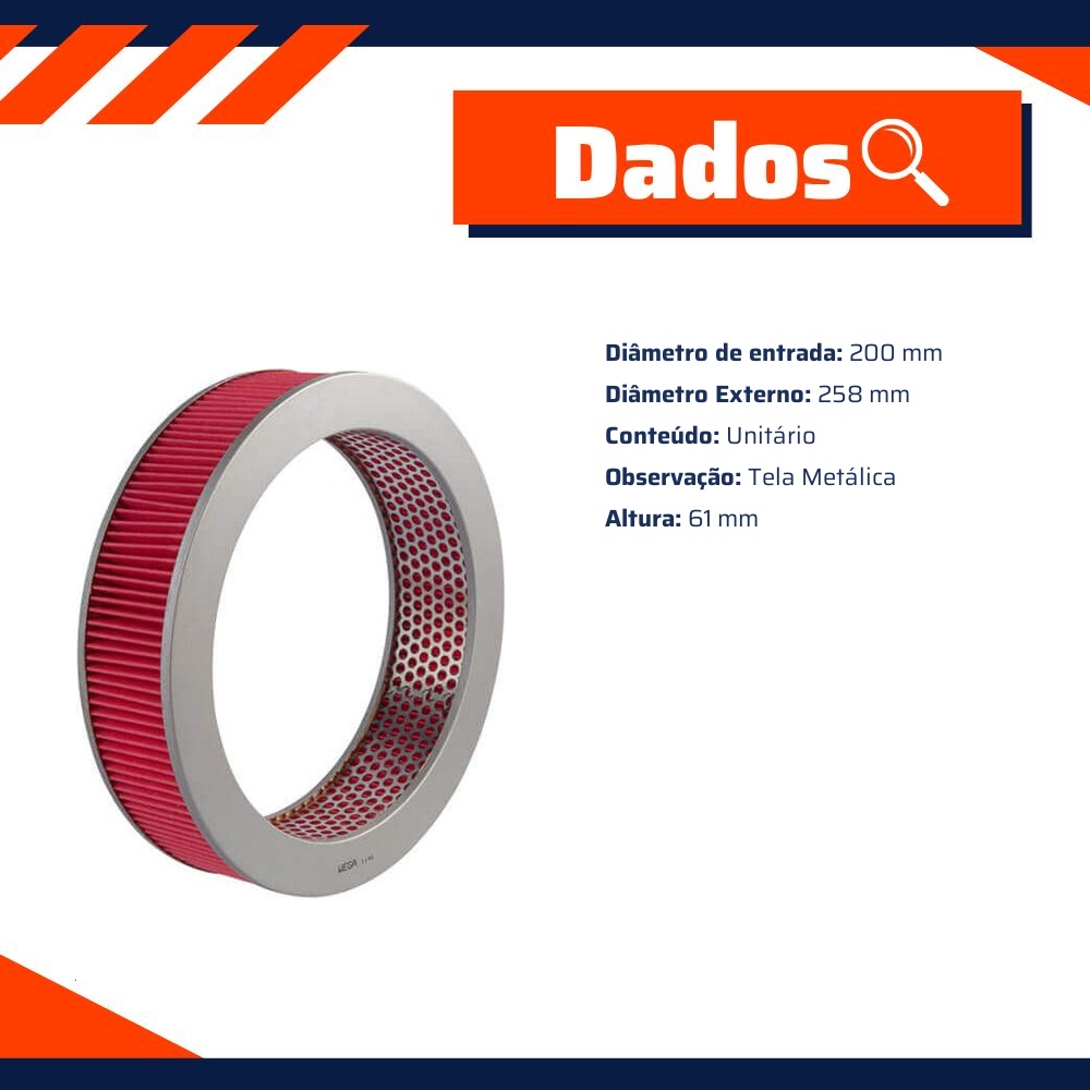 Filtro de Ar para Nissan D 21 - Wega - JFA-0101
