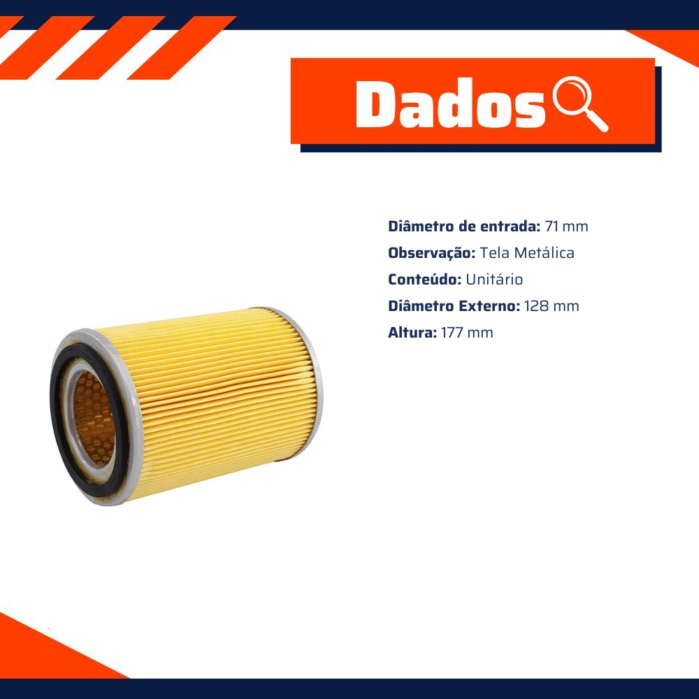Filtro de Ar do Motor - Wega - JFA-0117