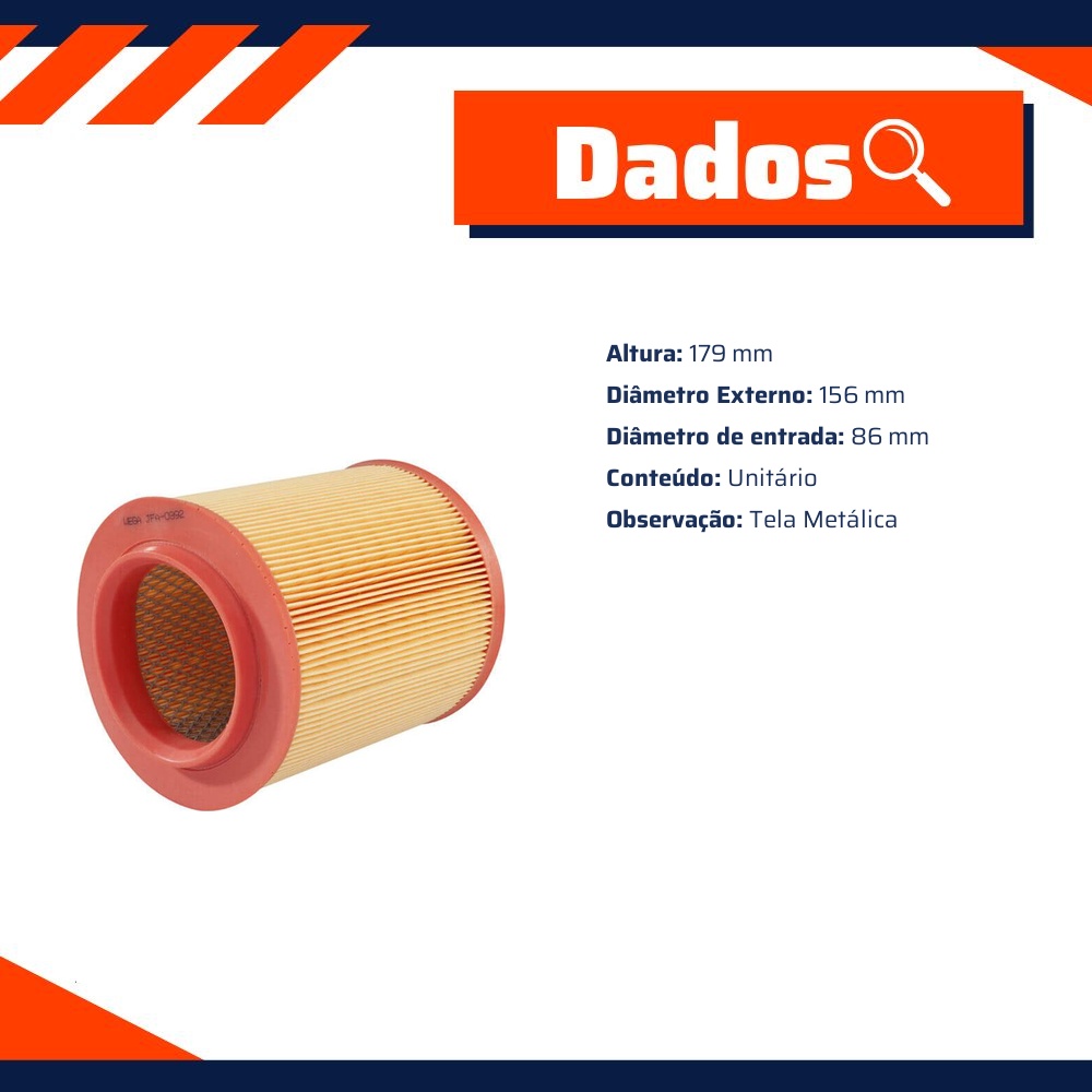 Filtro de Ar para Mazda B 2500 - Wega - JFA-0392