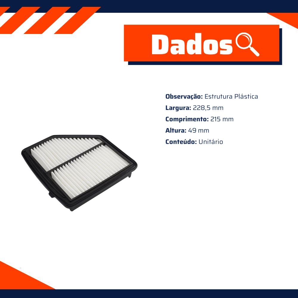 Filtro de Ar para Honda HR-V - Wega - JFA-0440