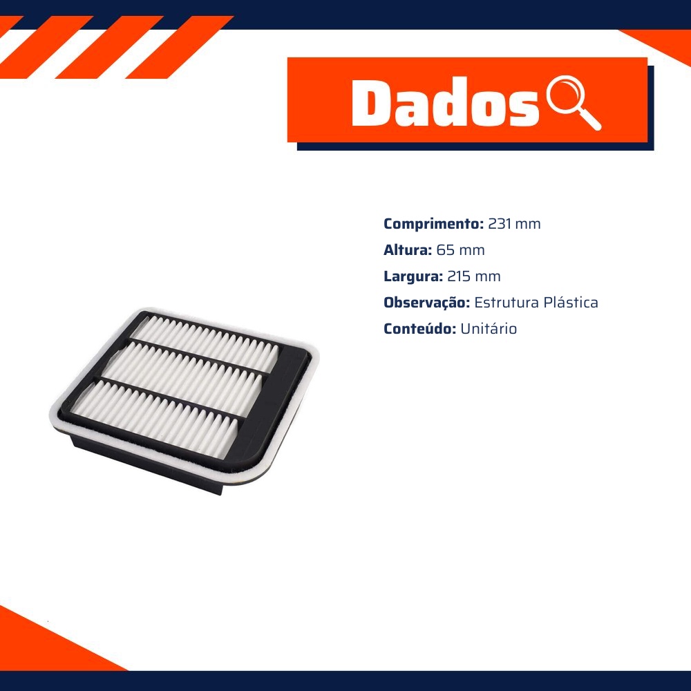 Filtro de Ar do Motor - Wega - JFA-0503