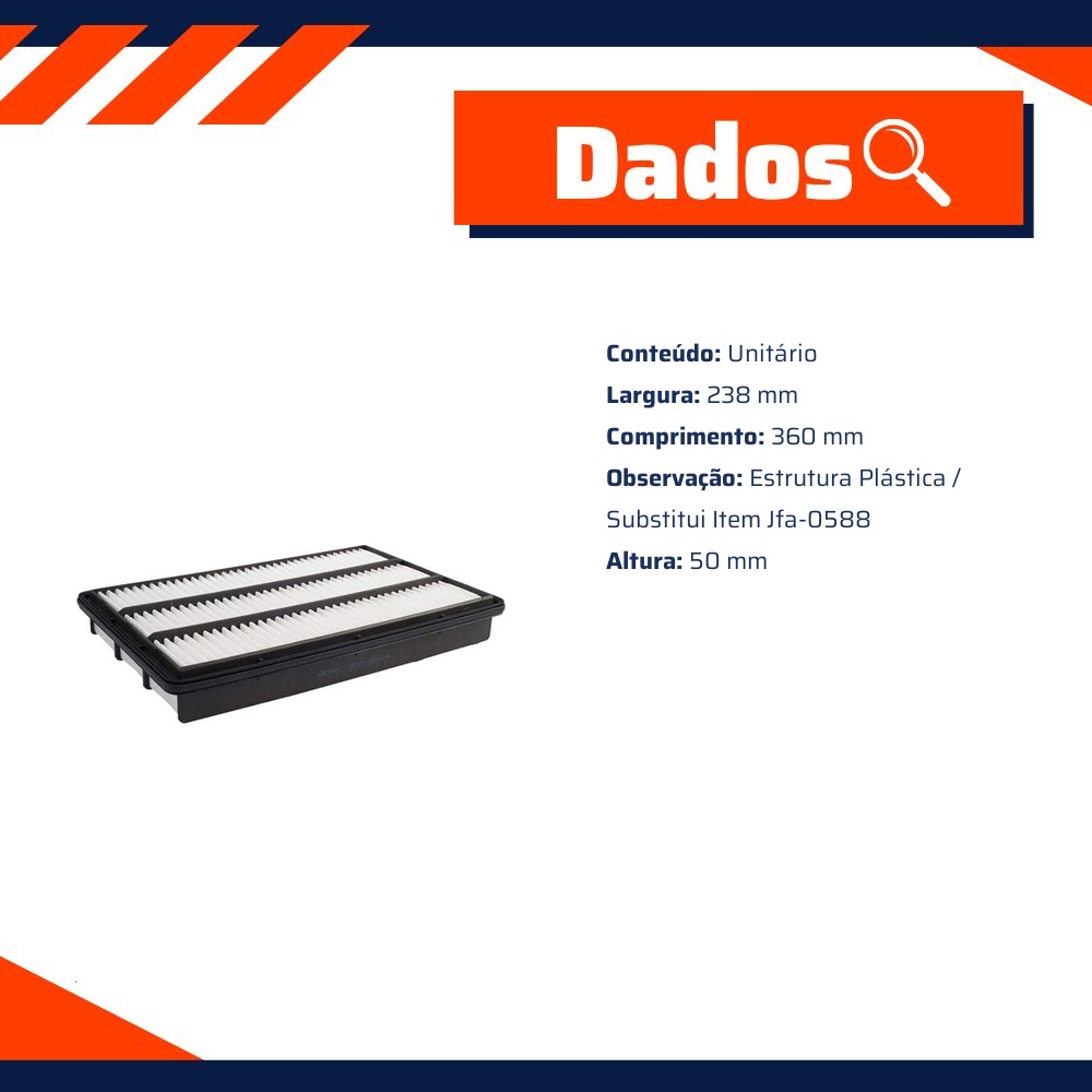 Filtro de Ar para Mitsubishi Pajero Full - Wega - JFA-0524