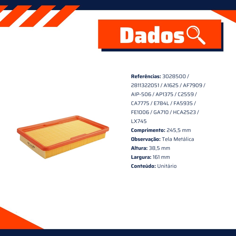 Filtro de Ar para Hyundai Accent - Wega - JFA-0593