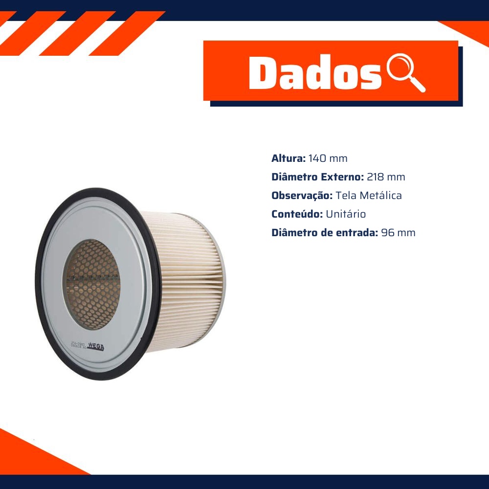 Filtro de Ar para Kia Besta - Wega - JFA-0983