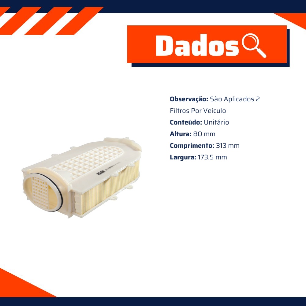 Filtro de Ar para BMW X5 e X6 - Wega - JFA-0999-2