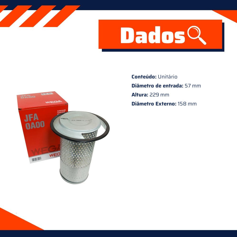 Filtro de Ar do Motor - Wega - JFA-0A00