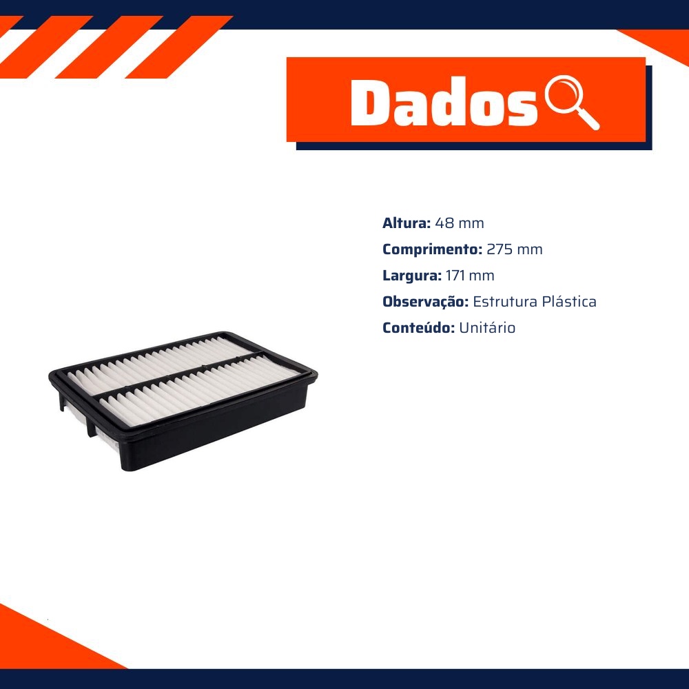 Filtro de Ar para Chery Cielo - Wega - JFA-0F03