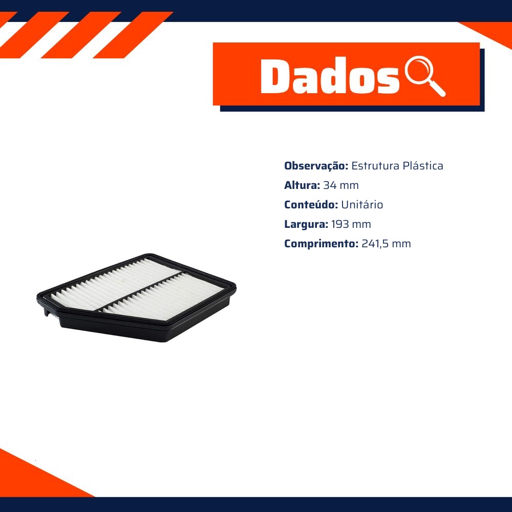 Filtro de Ar para Hyundai Matrix - Wega - JFA-0H05