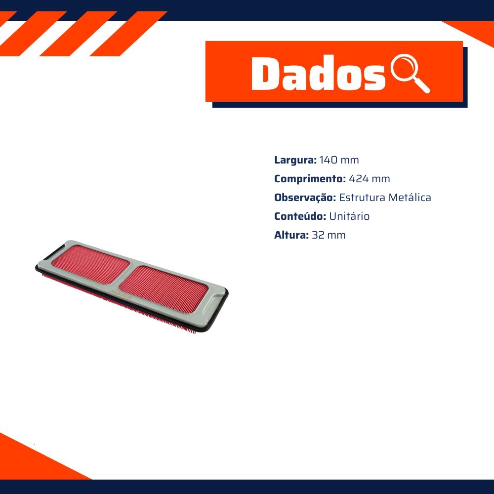 Filtro de Ar para Jaguar XJS - Wega - JFA-0J00