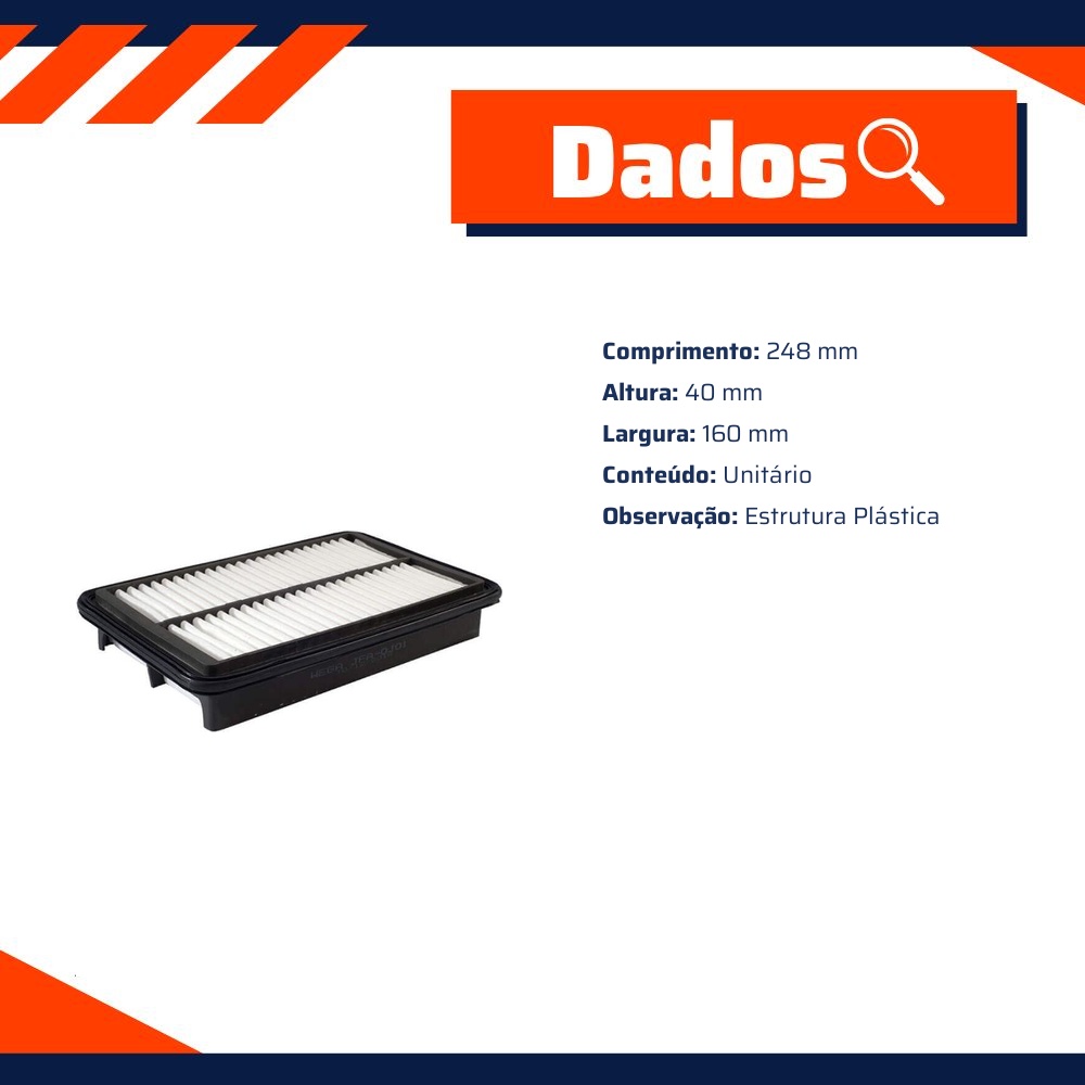Filtro de Ar para JAC J3 - Wega - JFA-0J01
