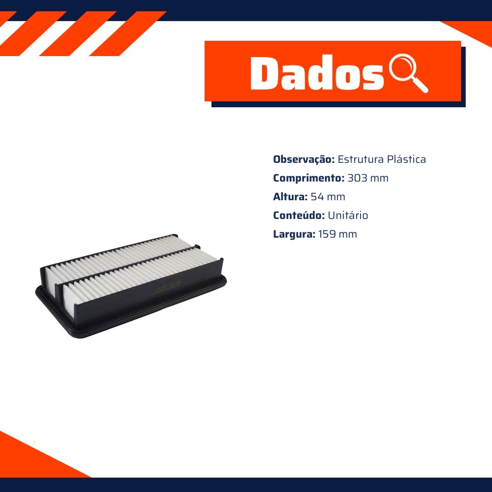 Filtro de Ar para Kia Carnival - Wega - JFA-0K19