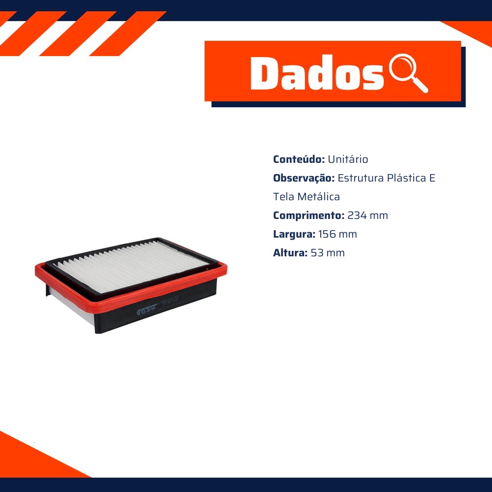 Filtro de Ar para Lifan Foison - Wega - JFA-0L02
