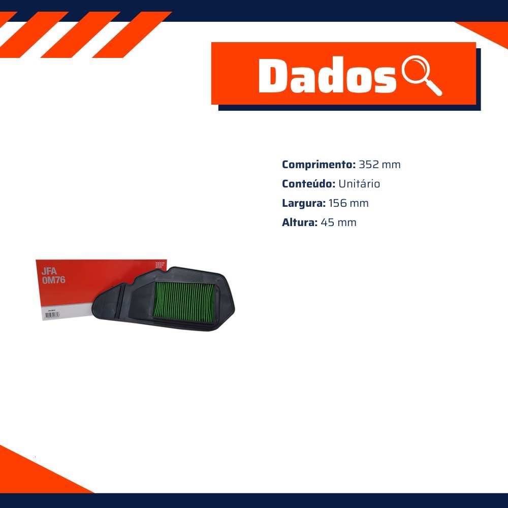 Filtro de Ar para Honda PCX 150 - Wega - JFA-0M76