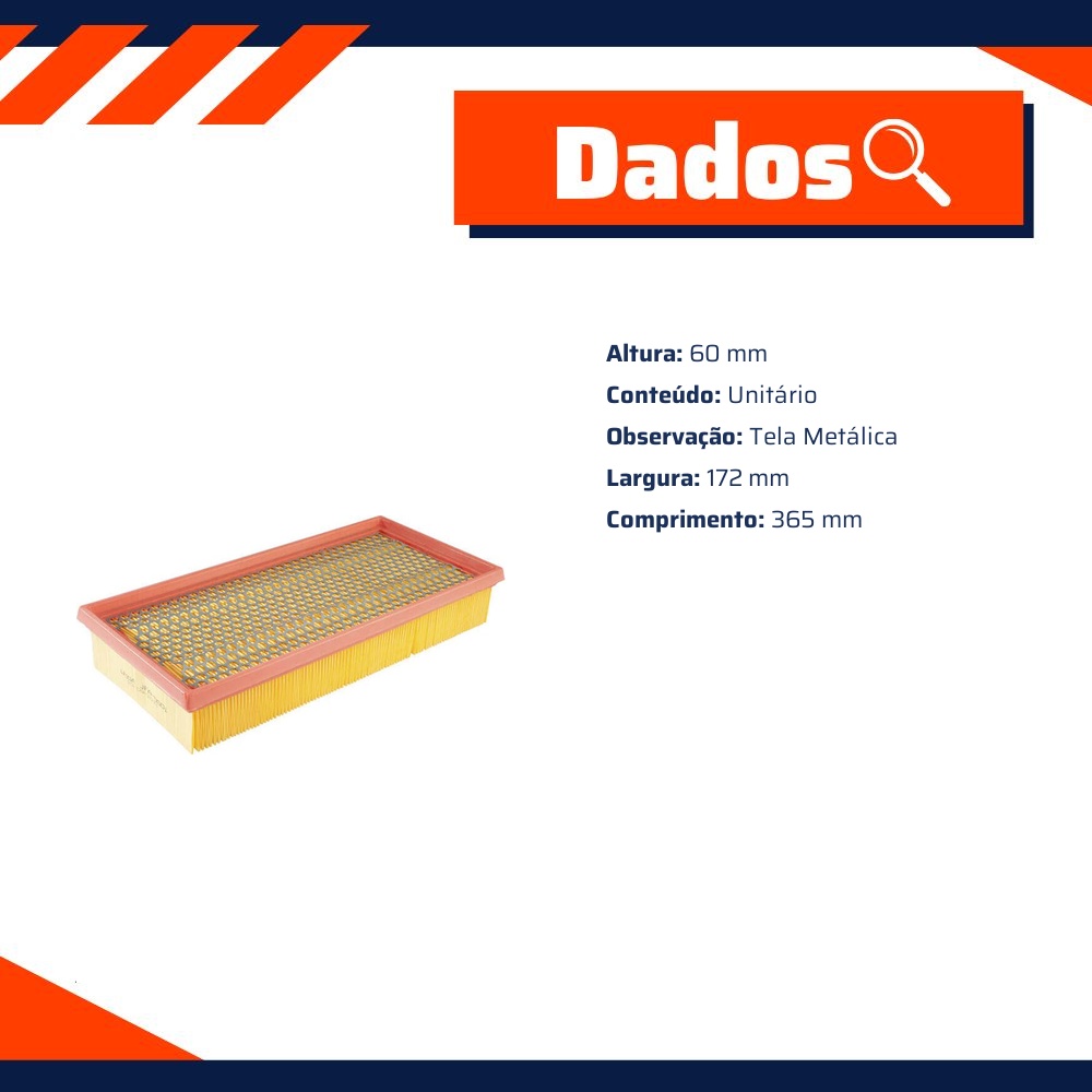 Filtro de Ar para Ssangyong Rexton - Wega - JFA-0S01