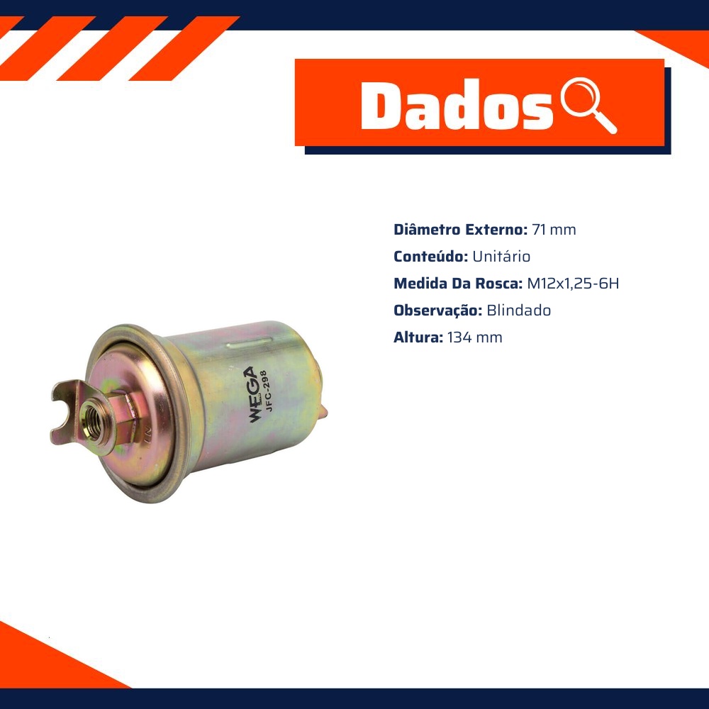 Filtro de Combustível para Toyota Previa - Wega - JFC-298