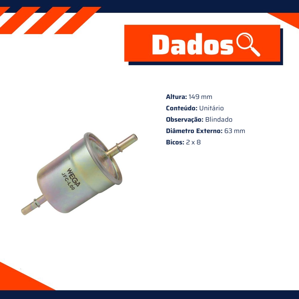 Filtro de Combustível para Lifan X60 X80 - Wega - JFC-L00