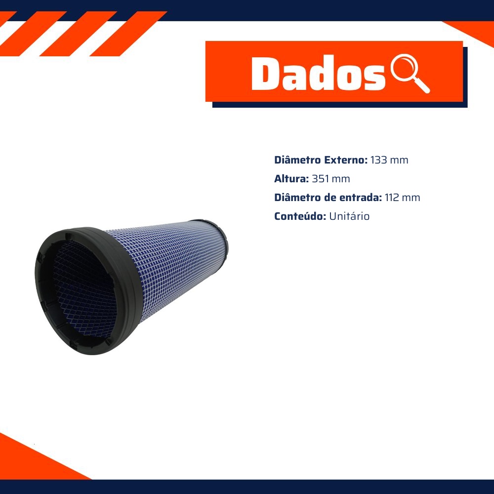 Filtro de Ar Secundário do Motor - Wega - WAP-704/S