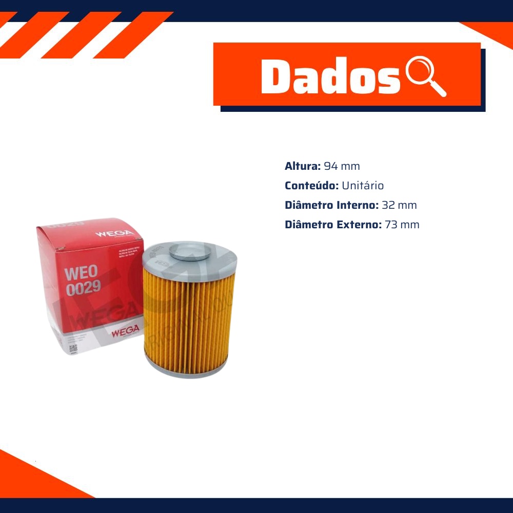 Filtro de Óleo Hidráulico - Wega - WEO-0029
