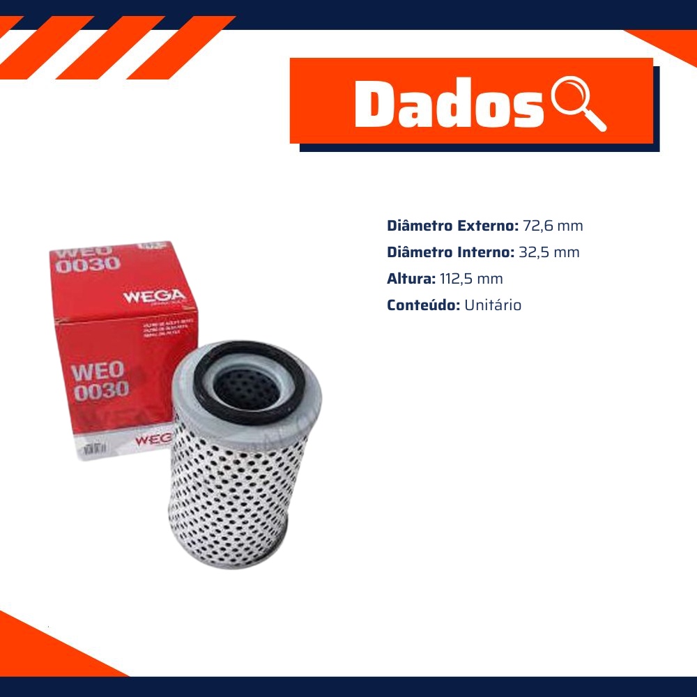 Filtro de Óleo Hidráulico - Wega - WEO-0030