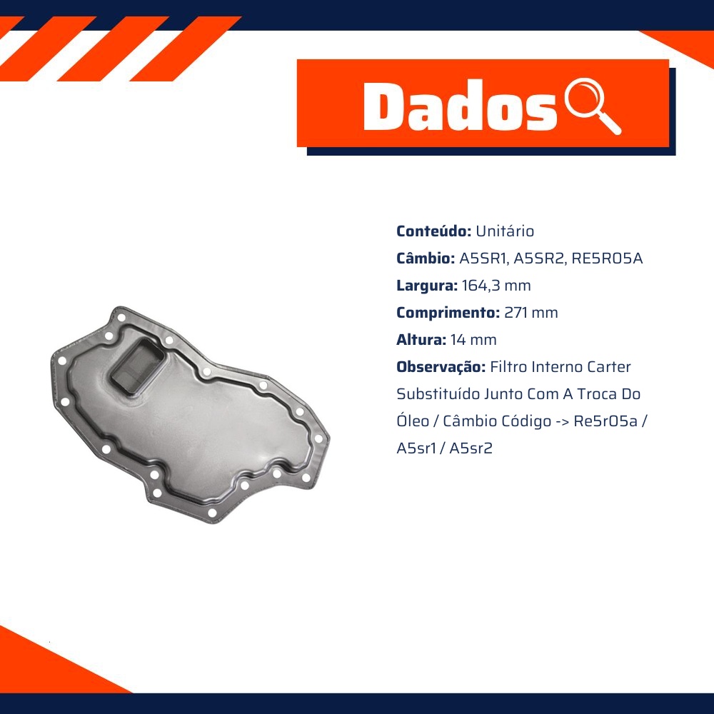 Filtro de Óleo do Câmbio Automático para Nissan Frontier e Pathfinder - Wega - WFC-971