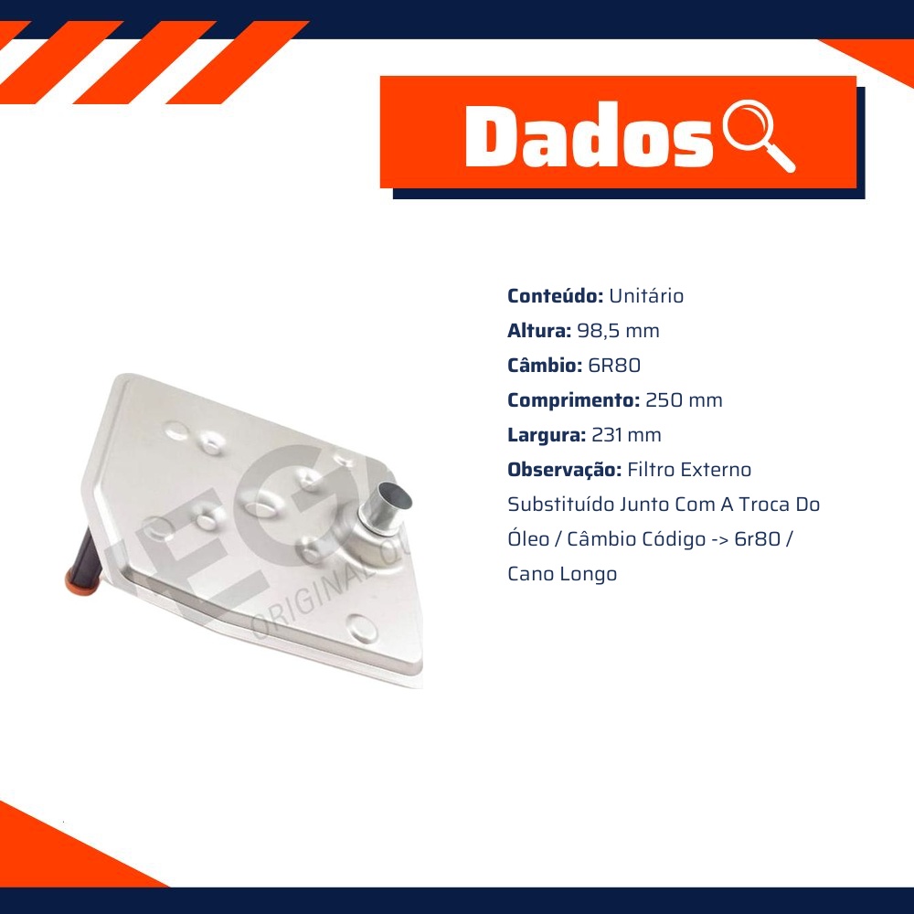 Filtro de Óleo do Câmbio Automático para Ford Ranger - Wega - WFC-979