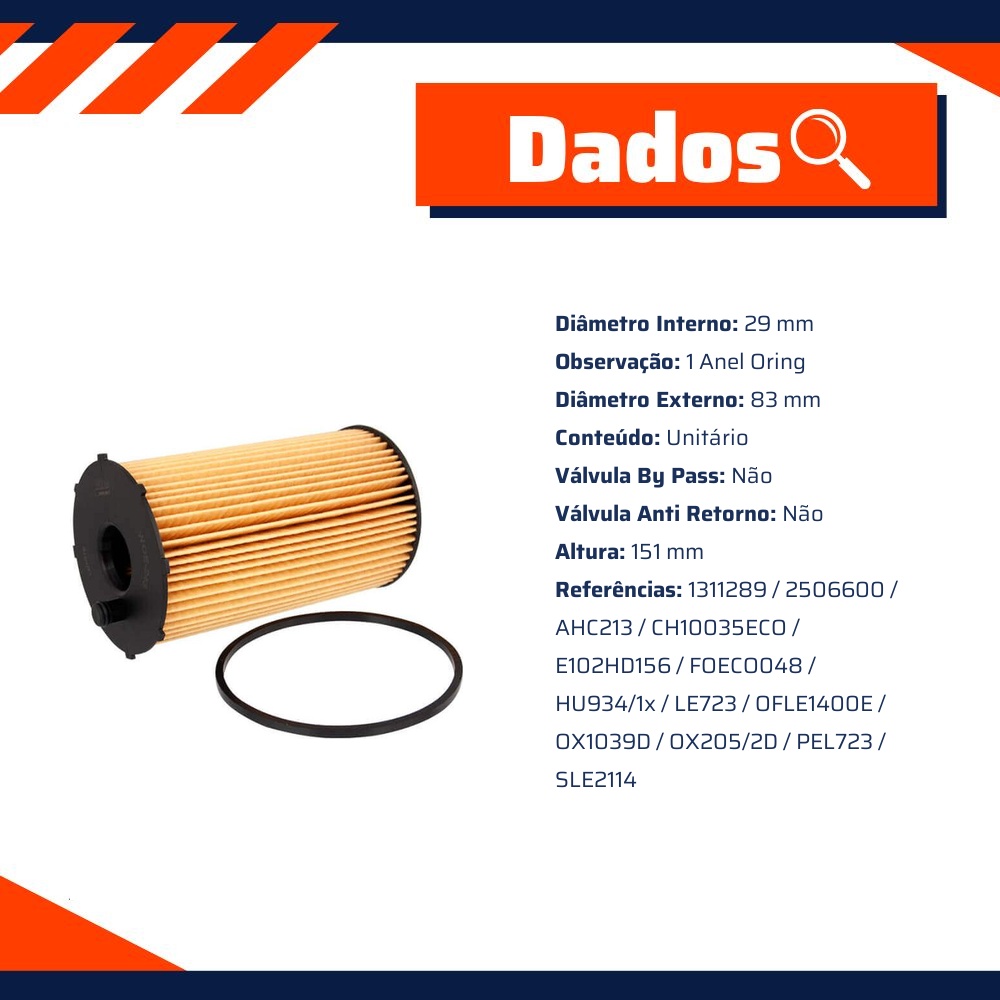 Filtro de Óleo Lubrificante para Land Rover Discovery 3 - Wega - WOE-243
