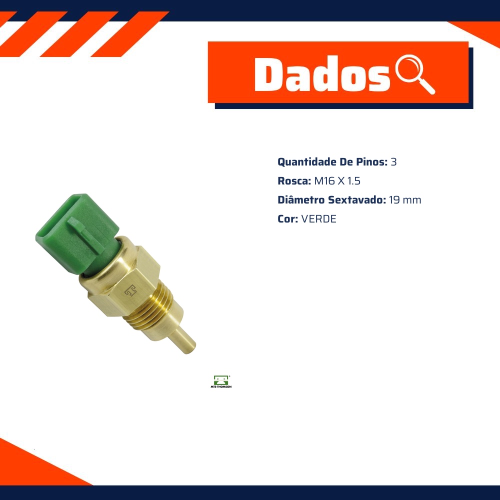 Sensor de Temperatura Água para Hyundai HR e KIA Bongo - MTE-THOMSON - 4276