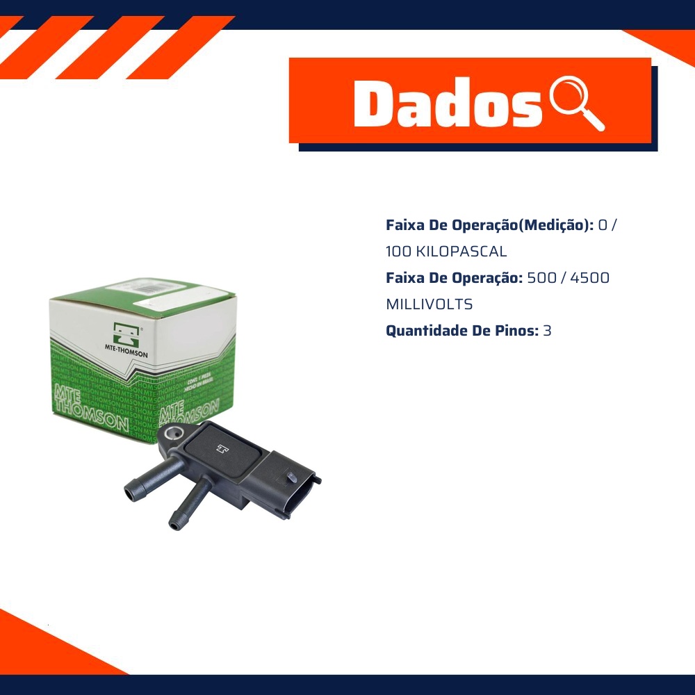 Sensor de Pressão do Escapamento - MTE - 7604