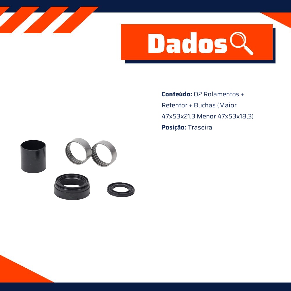 Kit Reparo Eixo Traseiro para Peugeot 106 - Cobra Automotiva - 559.07