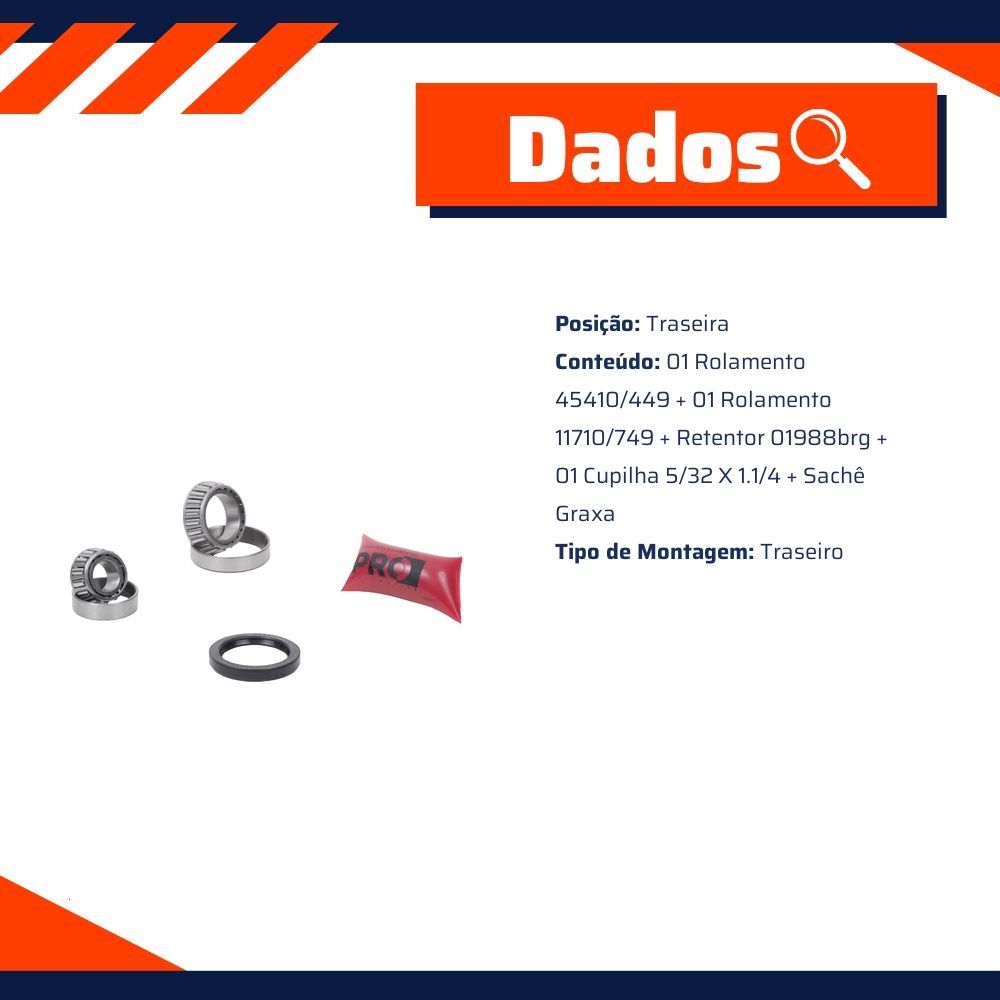 Kit Rolamento Roda Traseira - Cobra Automotiva - PRRK1