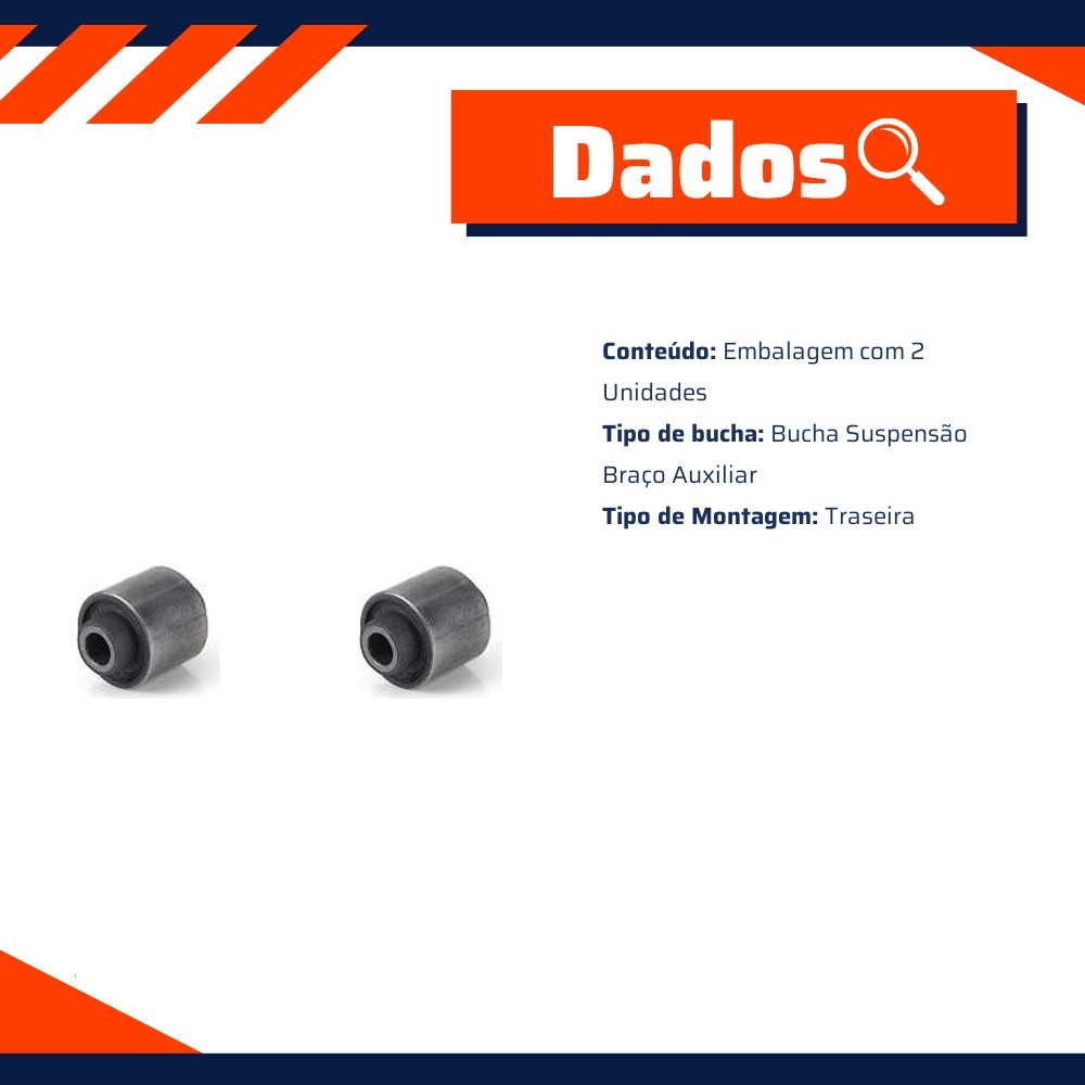 Par de Bucha Suspensão Braço Auxiliar Traseira para Honda Civic - Monroe Axios - 011.2238