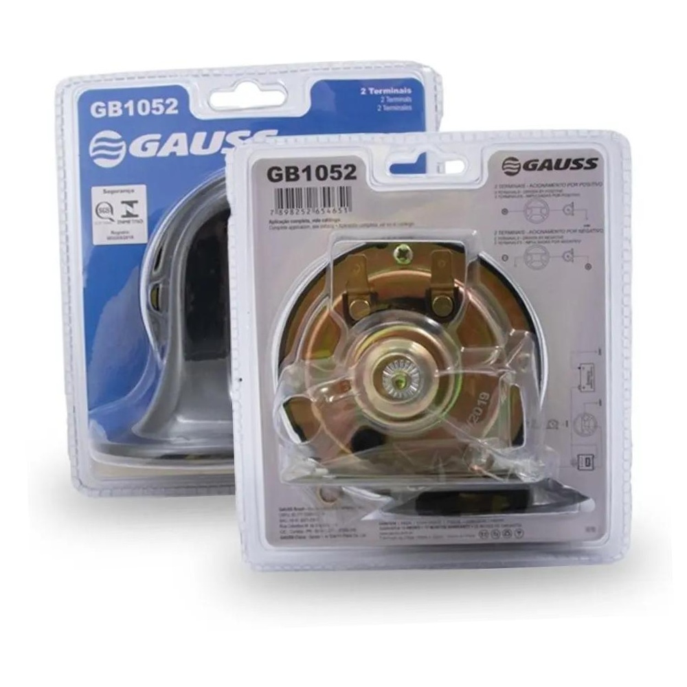 Buzina Caracol Individual 12V - Gauss - GB1052