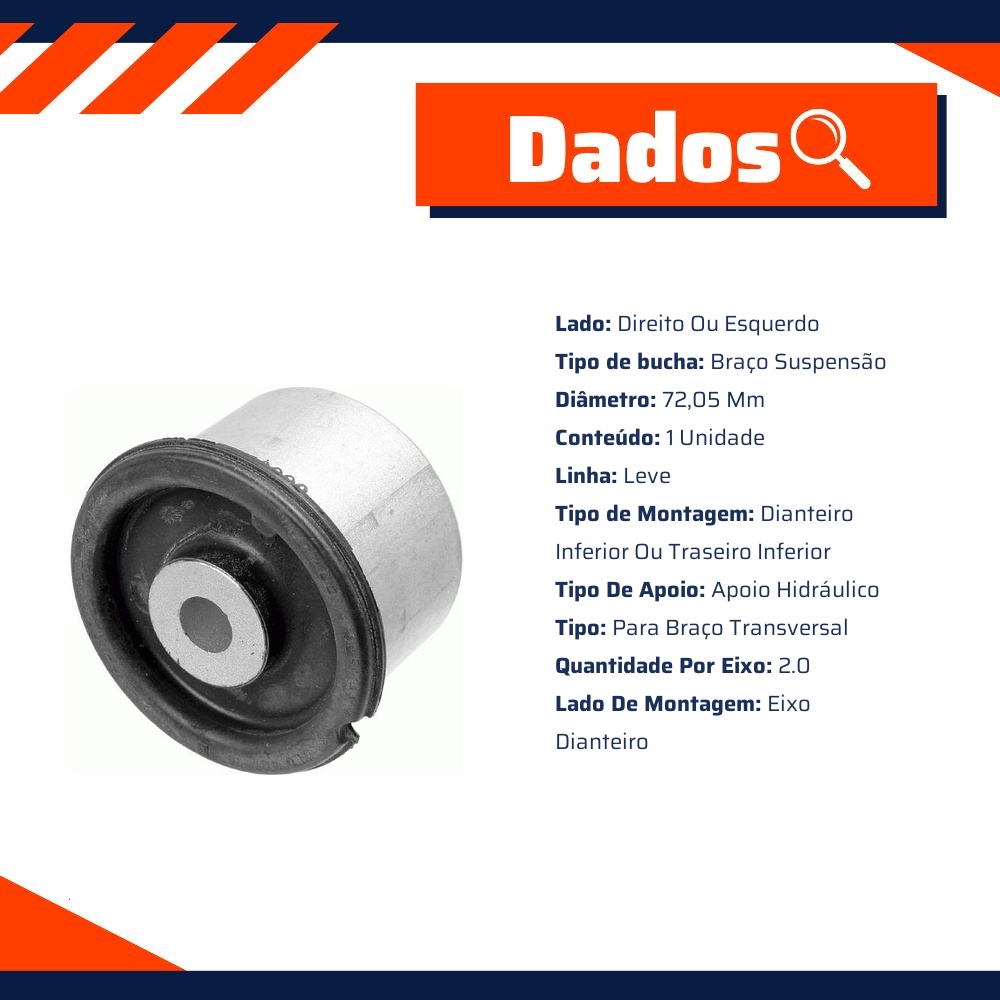 Bucha Braço Suspensão para Audi Q7 e Volkswagen Touareg - Lemförder - 35034 01