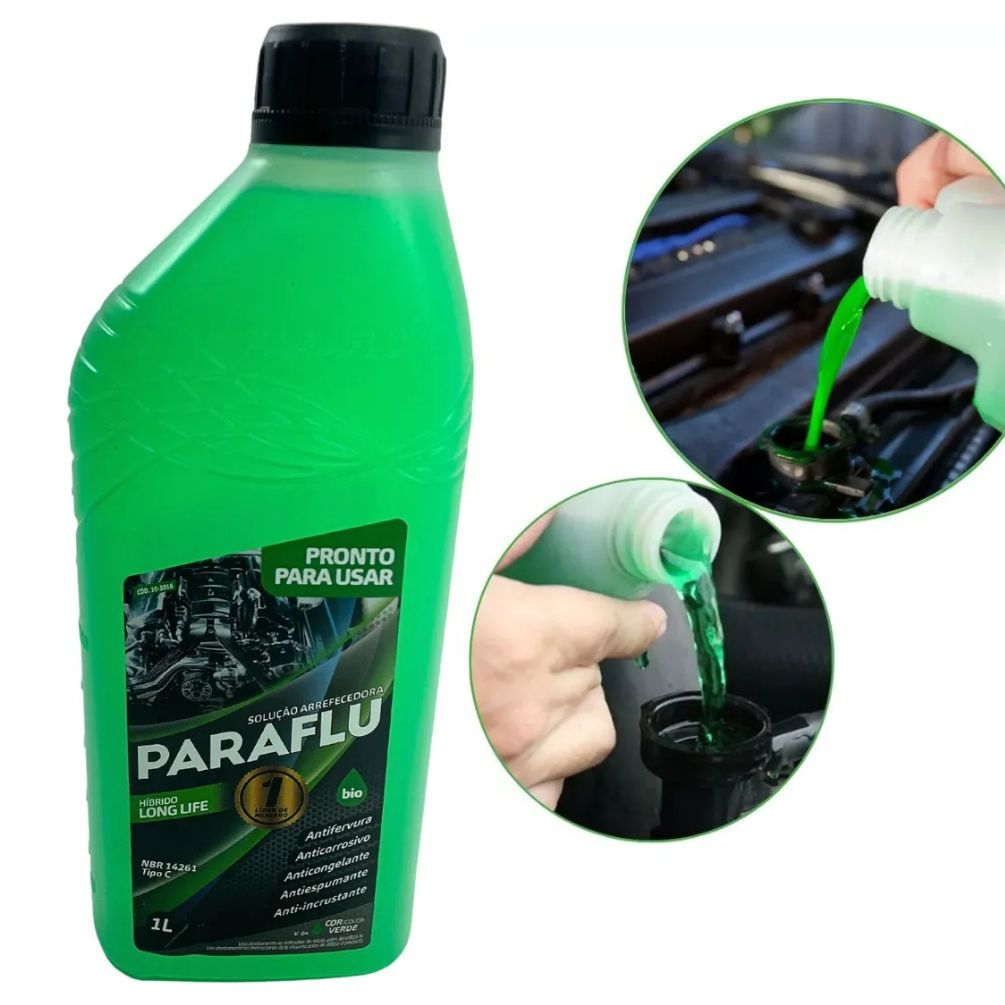 Aditivo para Radiador Verde Paraflu Bio Híbrido Pronto para Uso 1 Litro - Paraflu - 10-3016