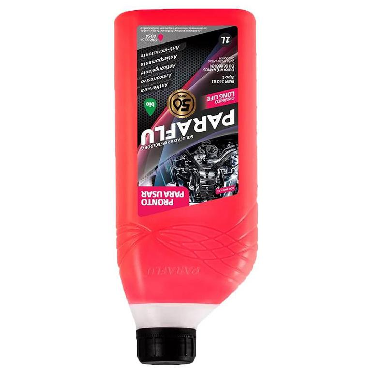 Aditivo para Radiador Rosa Paraflu Bio Orgânico Pronto para Uso 1 Litro - Paraflu - 10-3004