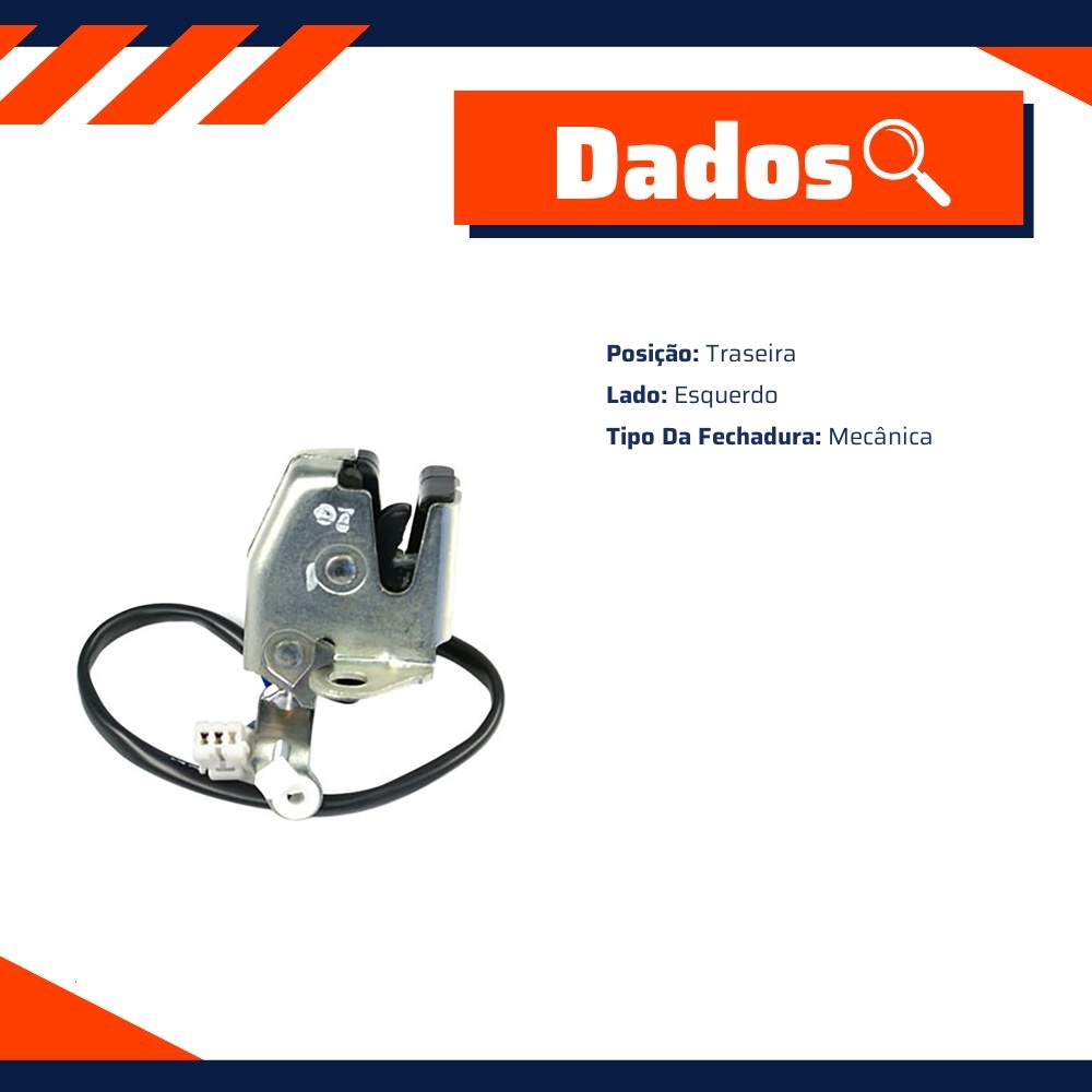 Fechadura da Porta Traseira para Fiat Doblo - Universal Automotive - 70857